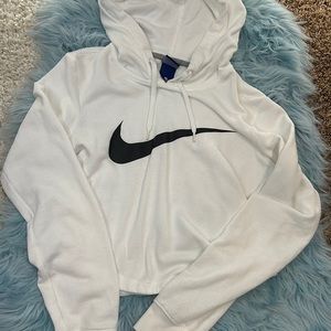 EUC! White and Black Nike Crop Hoodie! Size small!
